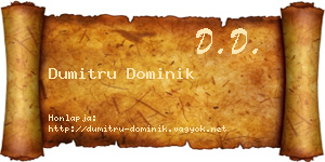Dumitru Dominik névjegykártya